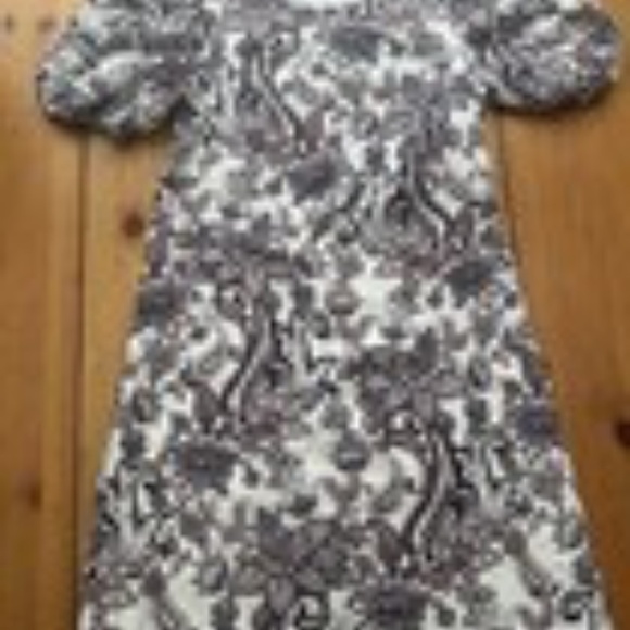 NWOT Eliza J Paisley Puff Sleeve Linen Blend Dress Size 6 - Picture 6 of 6